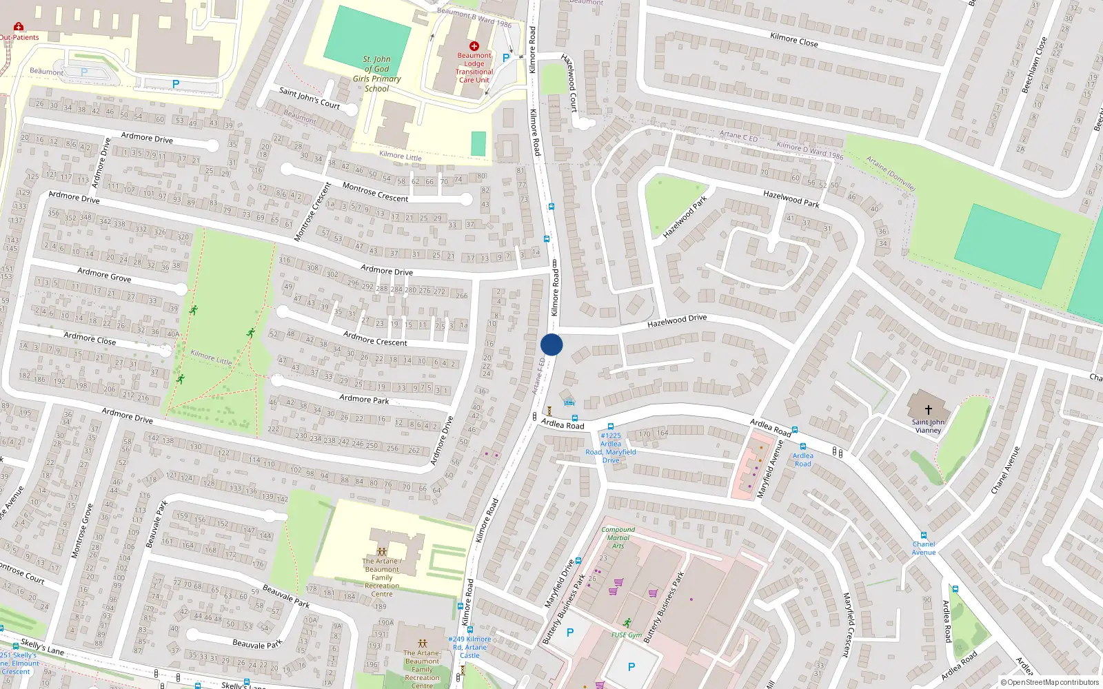 Overhead map showing the location of 48 Timber, Kilmore Road, Artane Dublin 5
