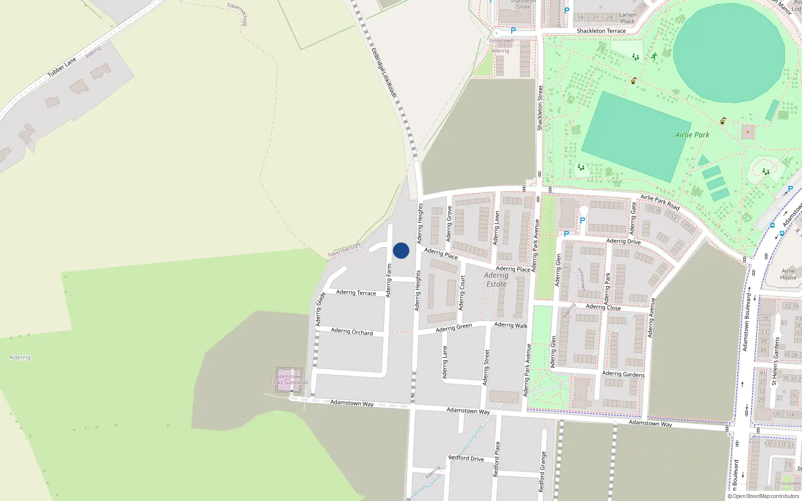 Overhead map showing the location of 49 Aderrig Farm, Lucan