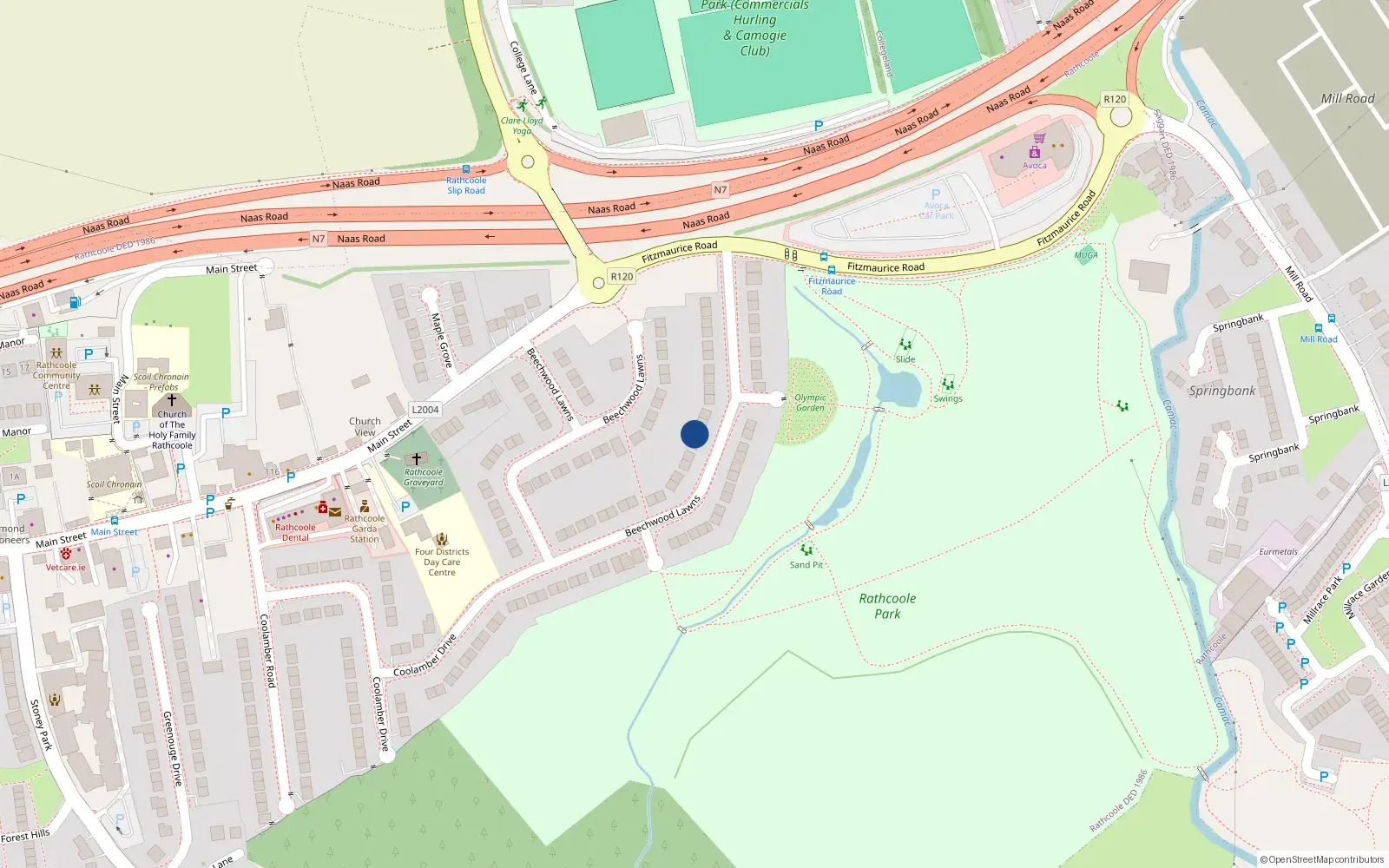 Overhead map showing the location of 49 Beechwood Lawns, Rathcoole