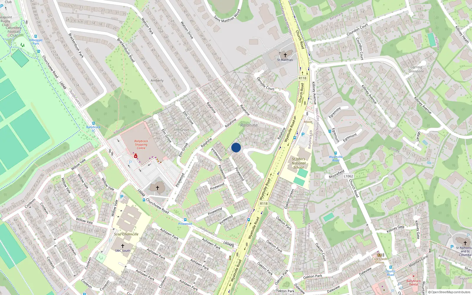 Overhead map showing the location of 49 Ralahine, Ballybrack