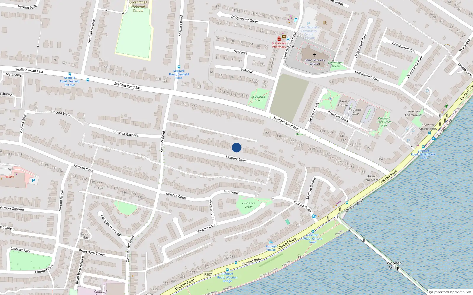 Overhead map showing the location of 49 Seapark Drive, Dublin 3