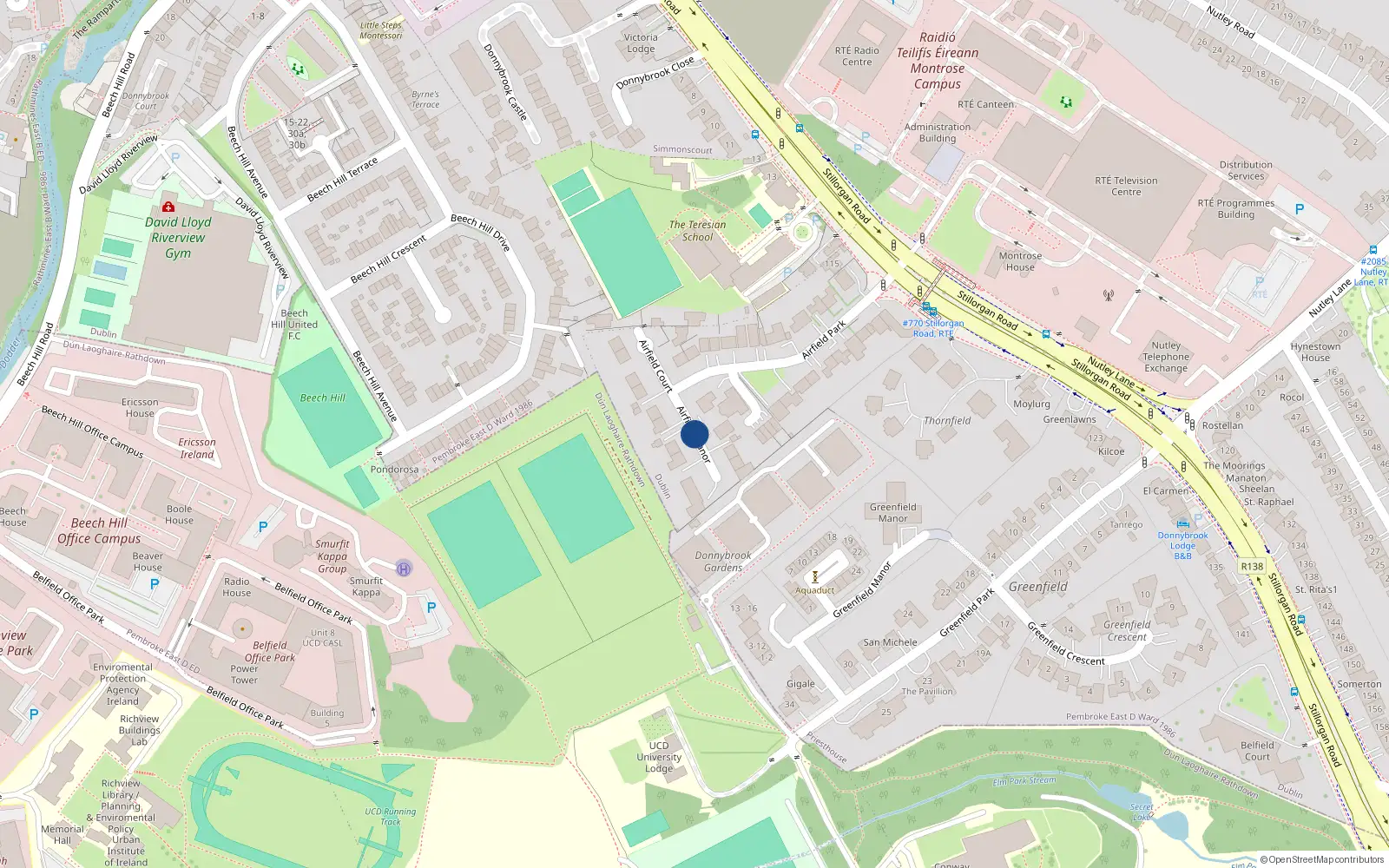 Overhead map showing the location of 5 Airfield Manor, Priesthouse