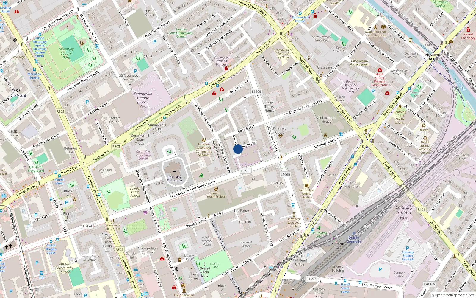 Overhead map showing the location of 5 Ascail Ardcholluim, Ardaidhn, Dublin 5
