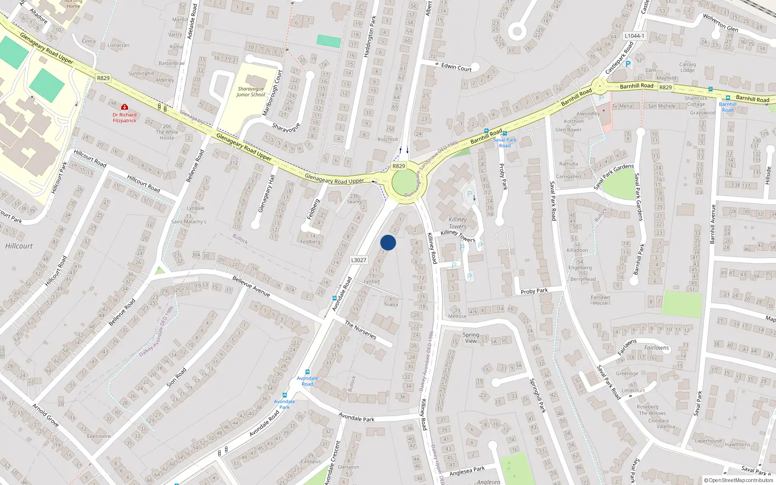 Overhead map showing the location of 5 Avondale Road, Bullock