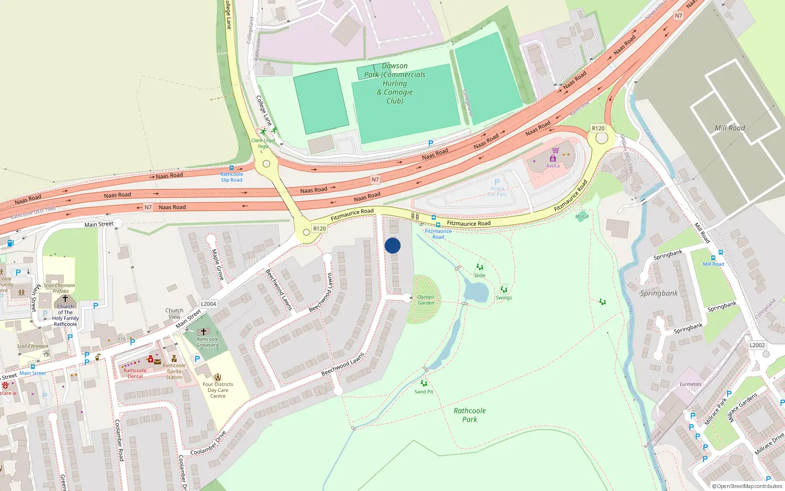 Overhead map showing the location of 5 Beechwood Lawns, Rathcoole