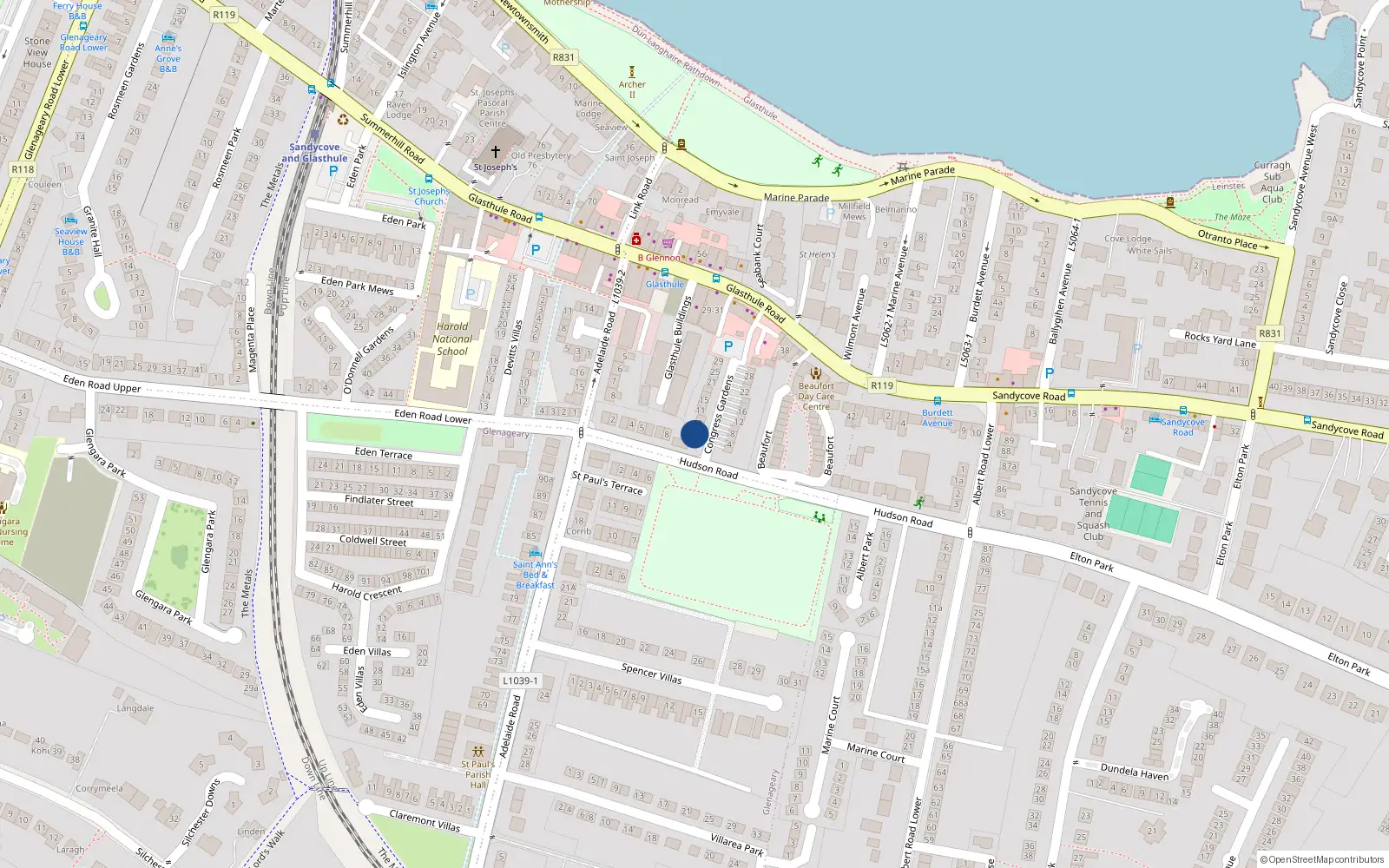 Overhead map showing the location of 5 Congress Gardens, Dublin