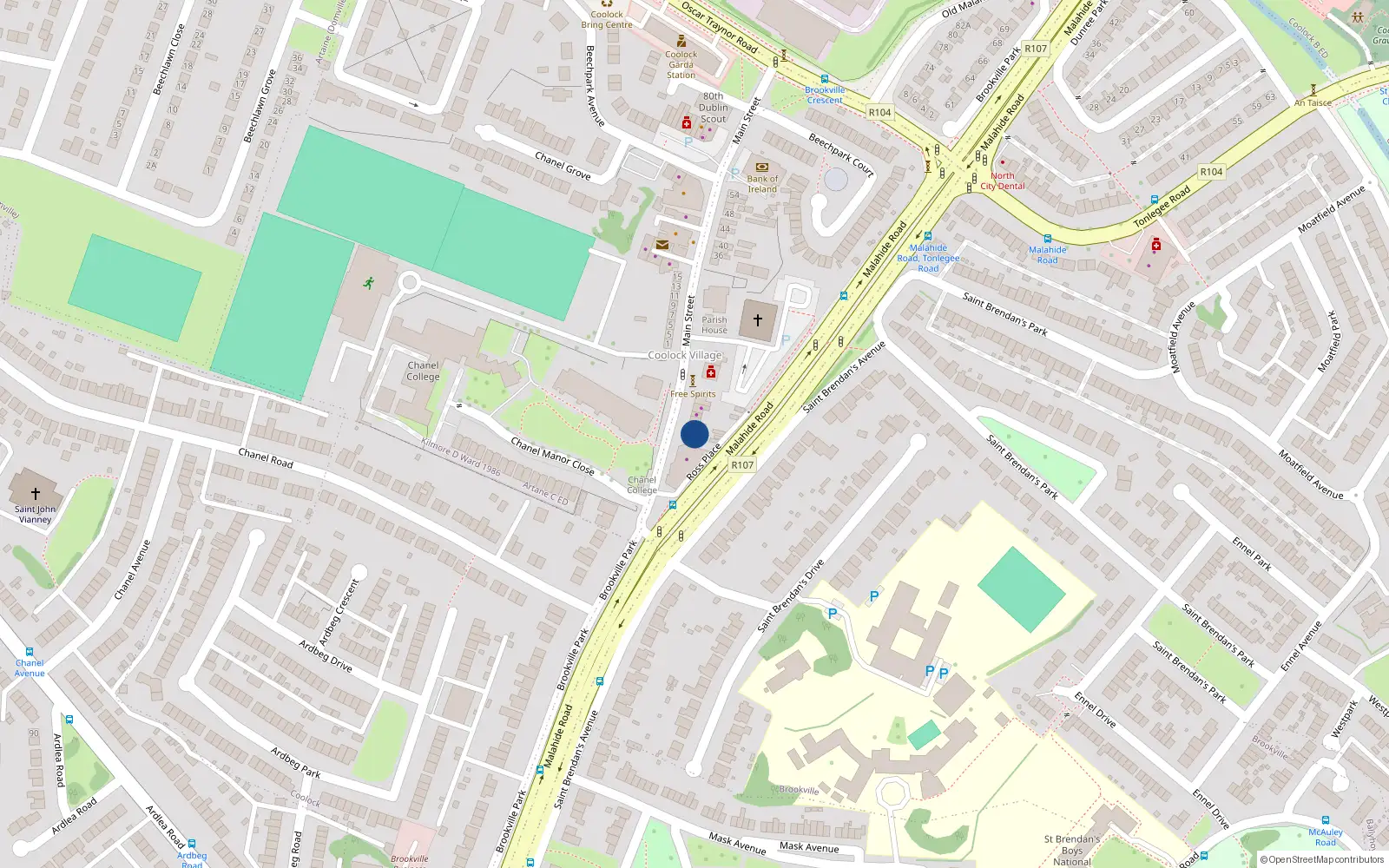 Overhead map showing the location of 5 Coolock Village, Coolock, Dublin 5