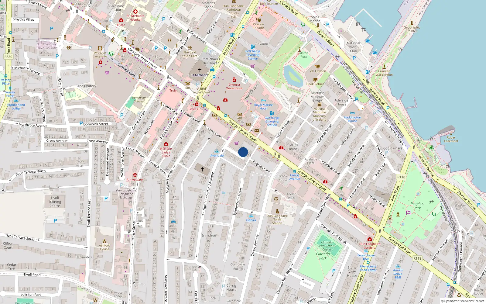 Overhead map showing the location of 5 Dungar Terrace, Co. Dublin