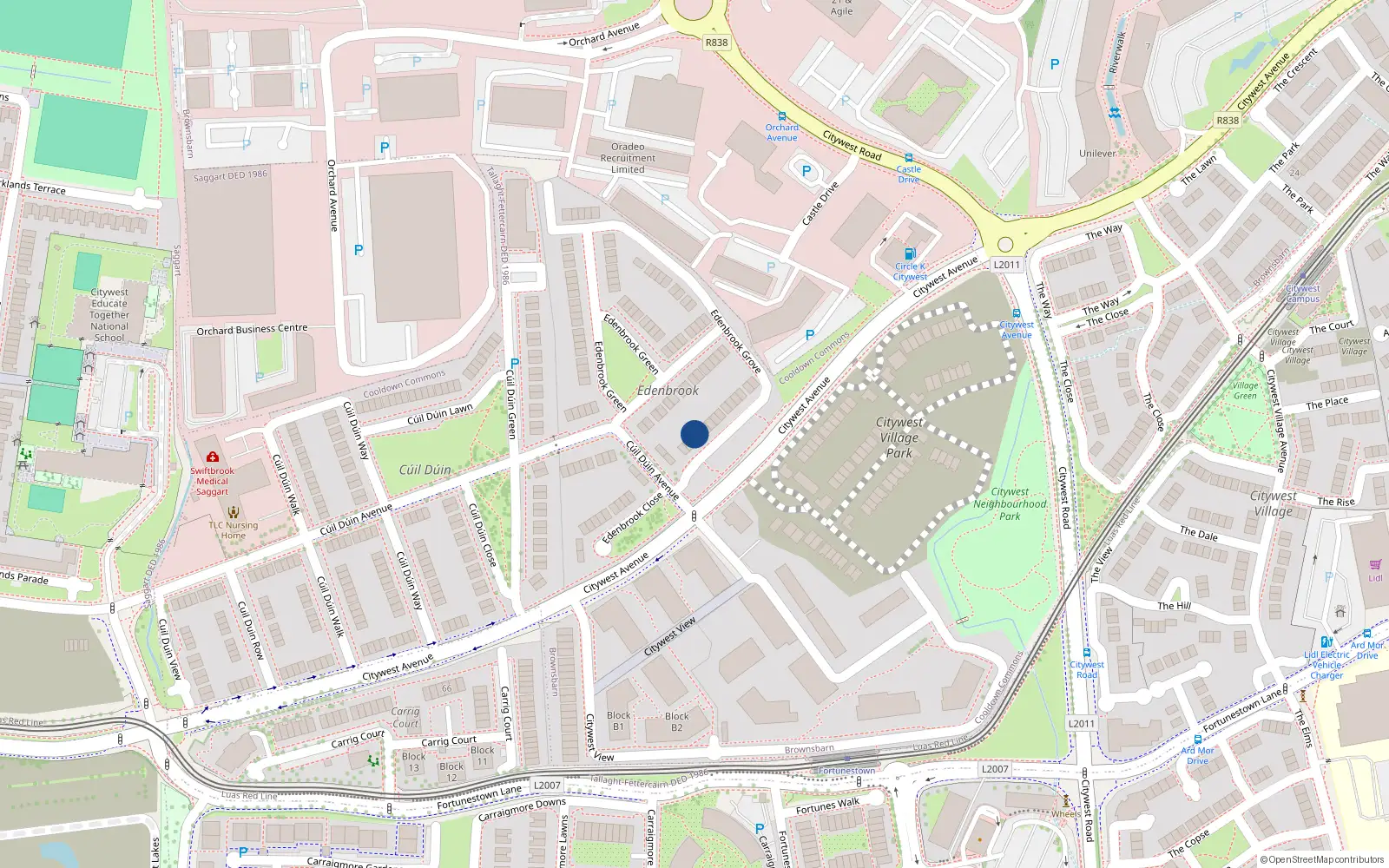 Overhead map showing the location of 5 Edenbrook Grove, Cooldown Commons