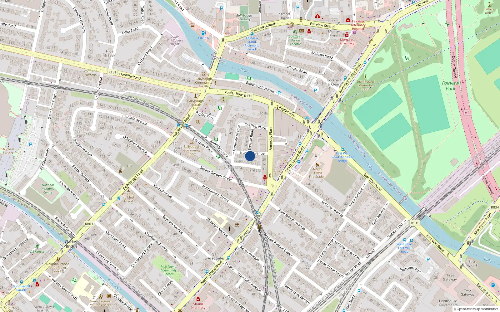Overhead map showing the location of 5 Enaville Avenue, North Strand