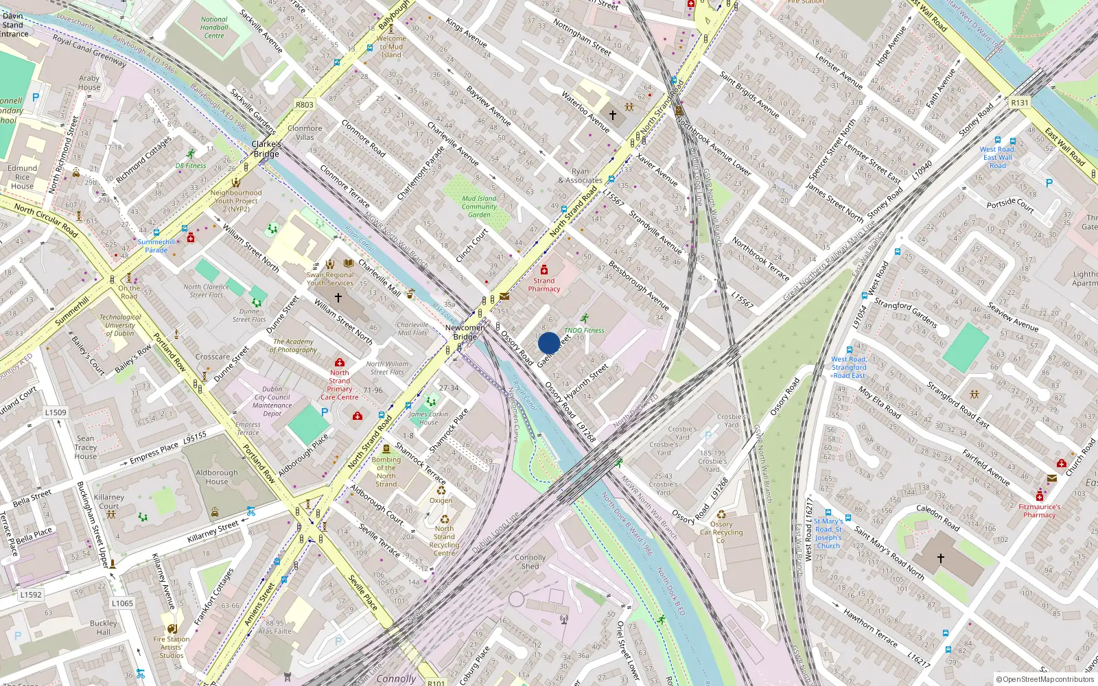 Overhead map showing the location of 5 Gaelic Street, North Strand