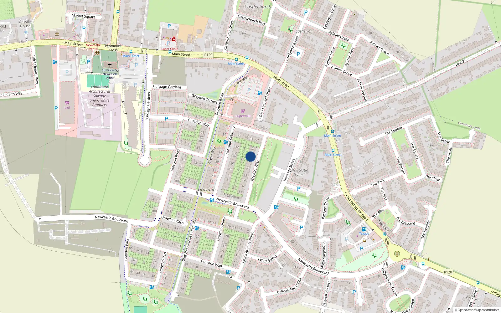 Overhead map showing the location of 5 Graydon Glen, Newcastle