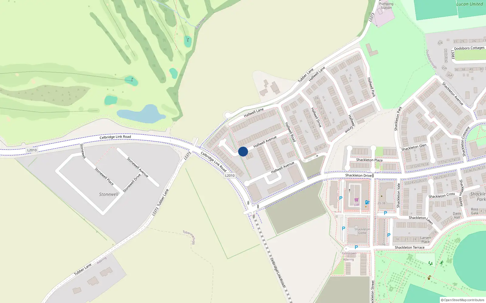 Overhead map showing the location of 5 Hallwell Green, Tobermaclugg