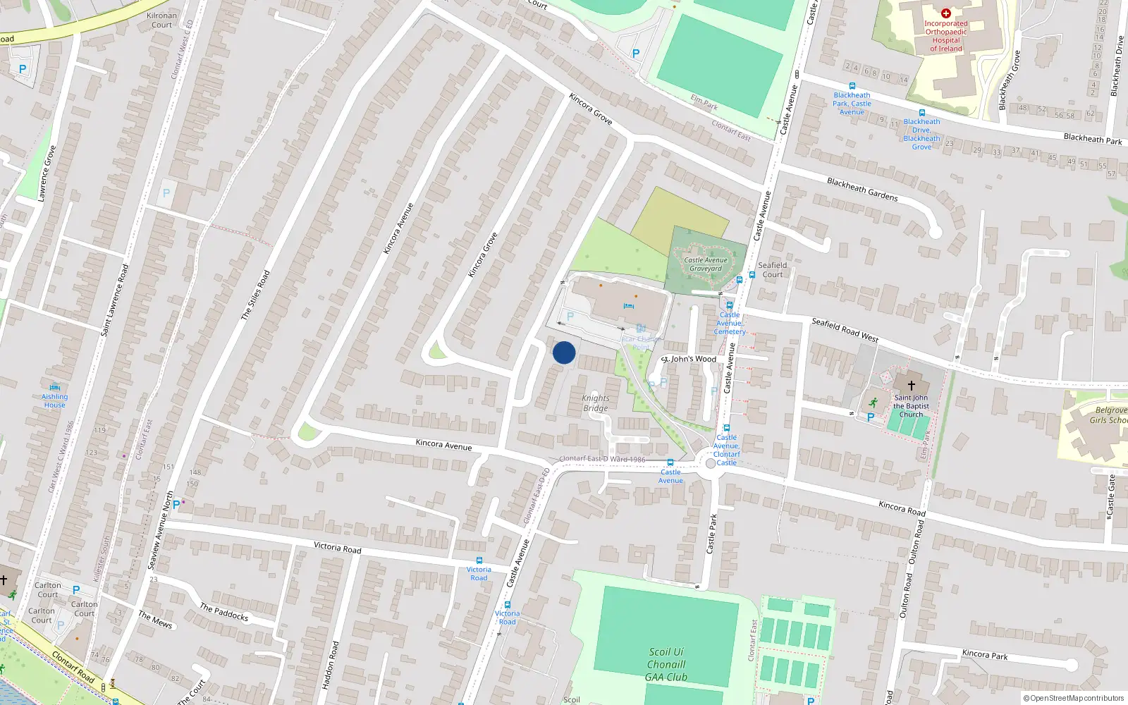 Overhead map showing the location of 5 Lambourne Village, Dublin 3