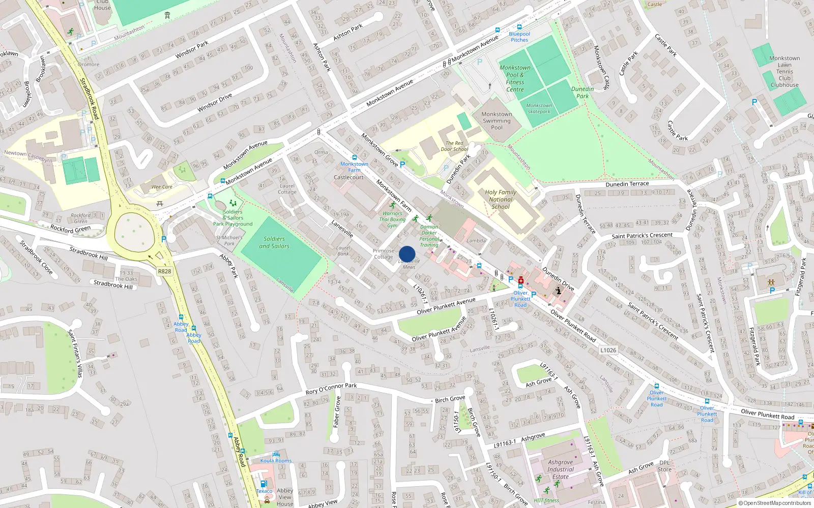 Overhead map showing the location of 5 Lanesville, Co Dublin