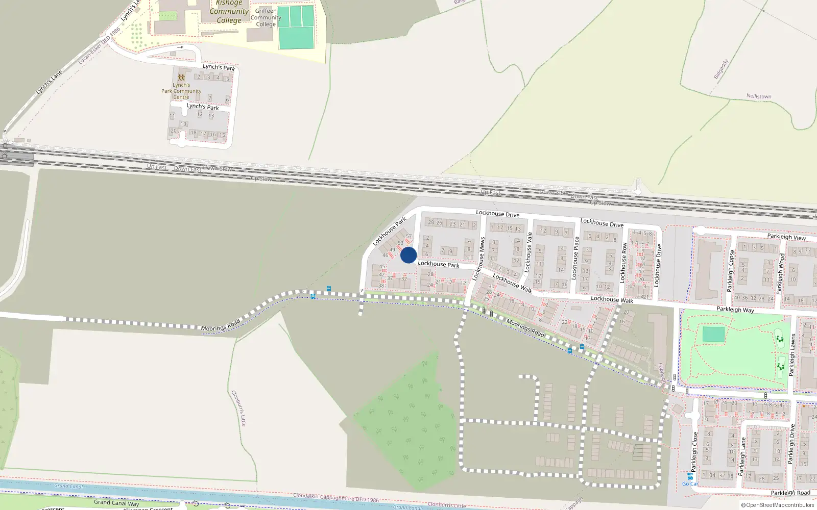 Overhead map showing the location of 5 Lockhouse Park, Clonburris Little