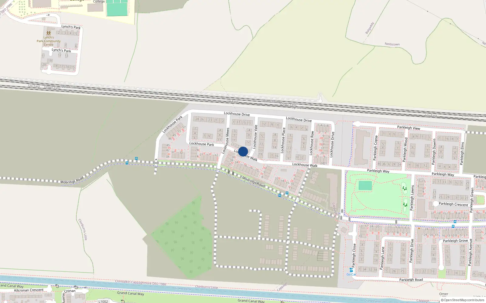 Overhead map showing the location of 5 Lockhouse Walk, Clonburris Little