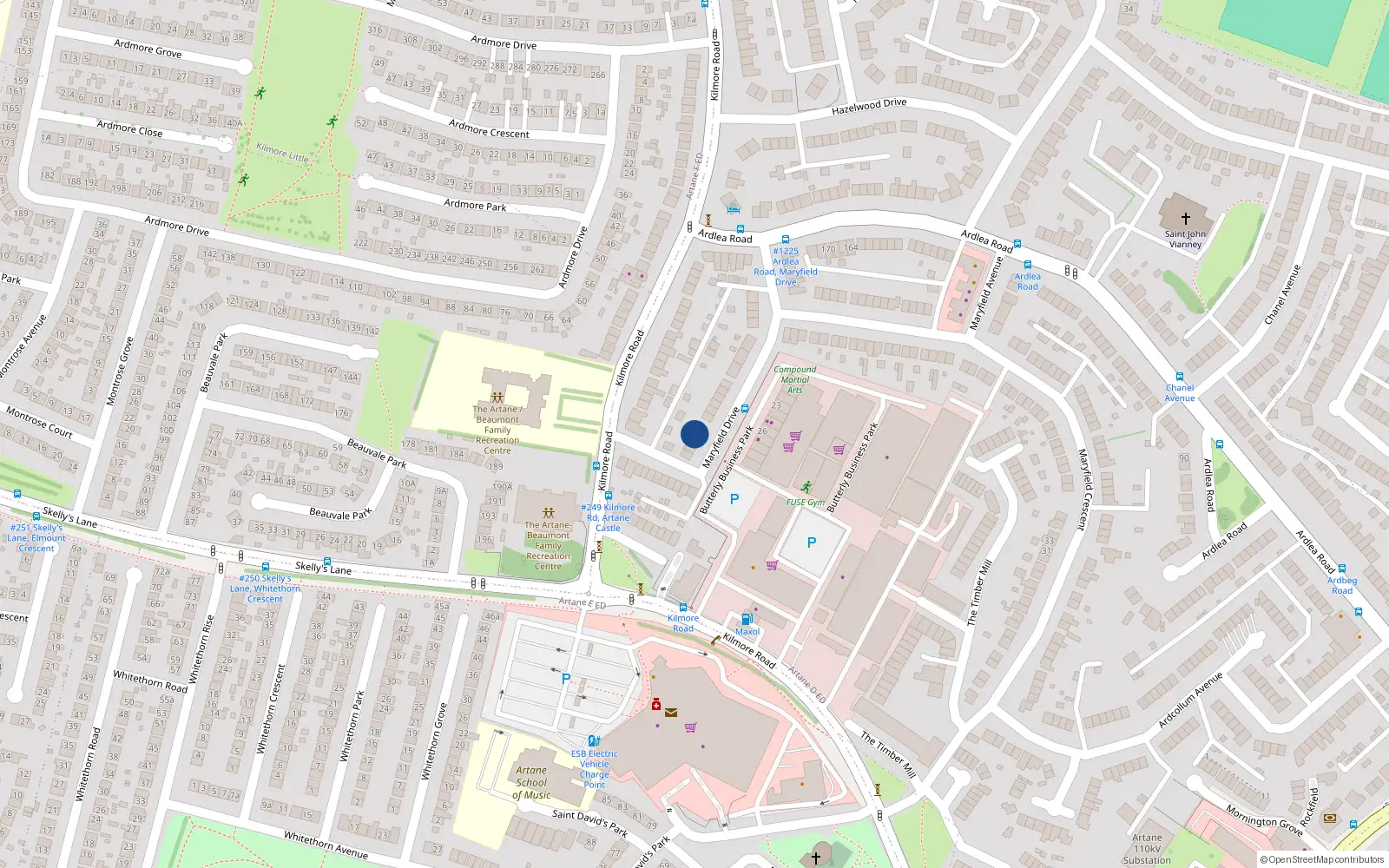 Overhead map showing the location of 5 Maryfield Drive, Artane, Dublin 5