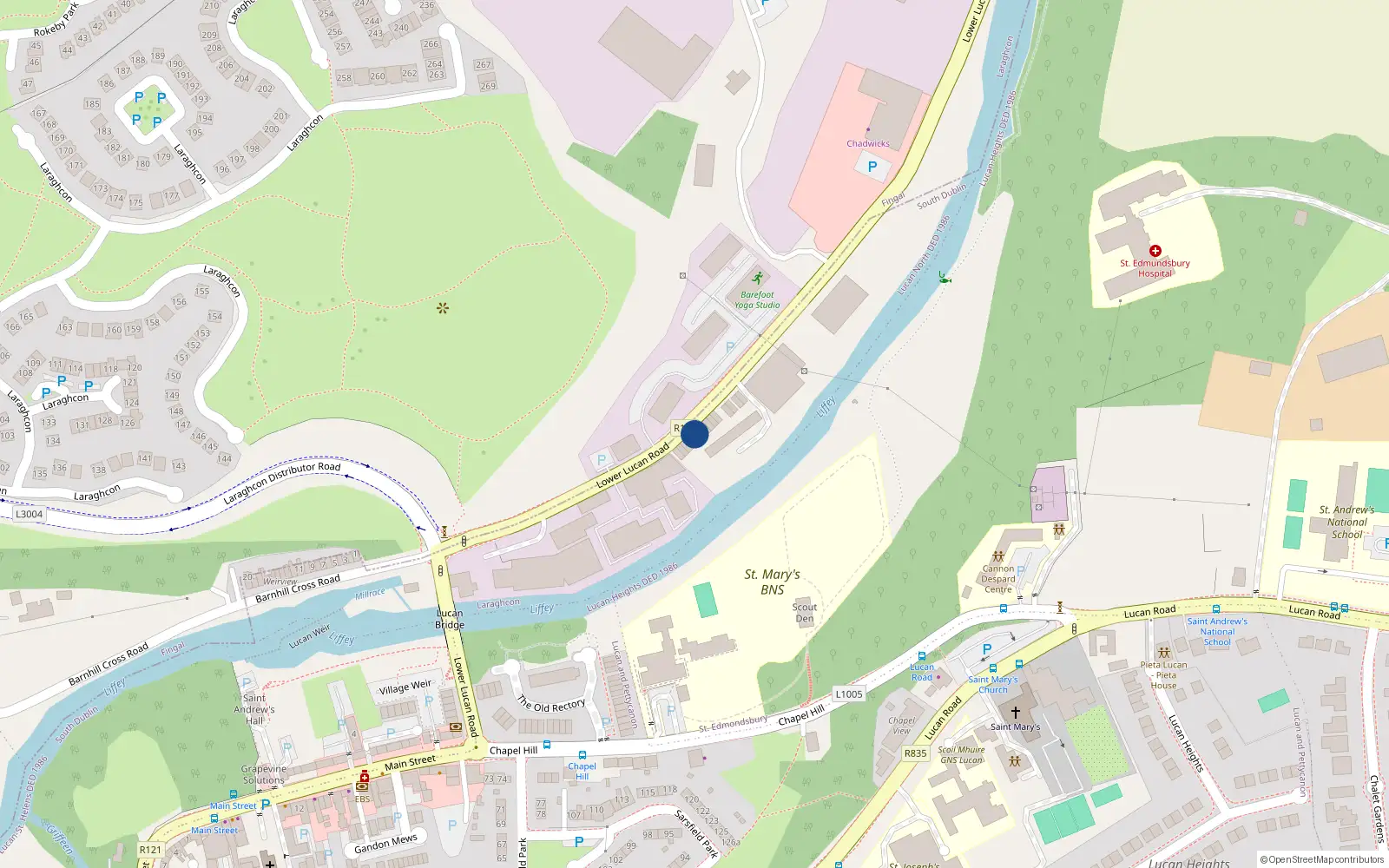 Overhead map showing the location of 5 Millbank, Lucan