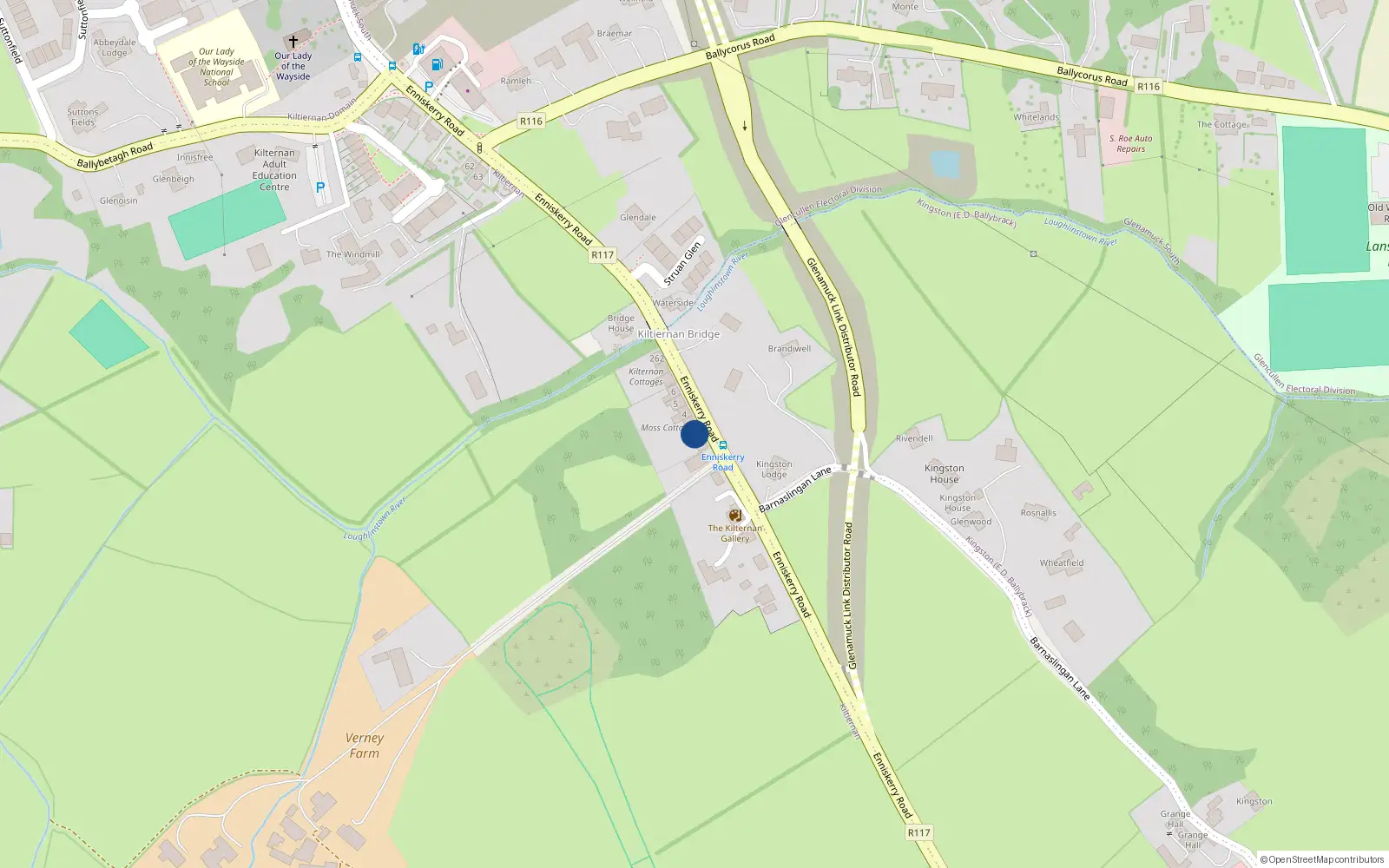 Overhead map showing the location of 5 Moss Cottages, Enniskerry Road, Kilternan