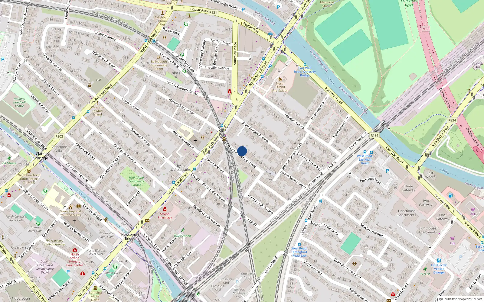 Overhead map showing the location of 5 Northbrook Avenue Lower, North Strand