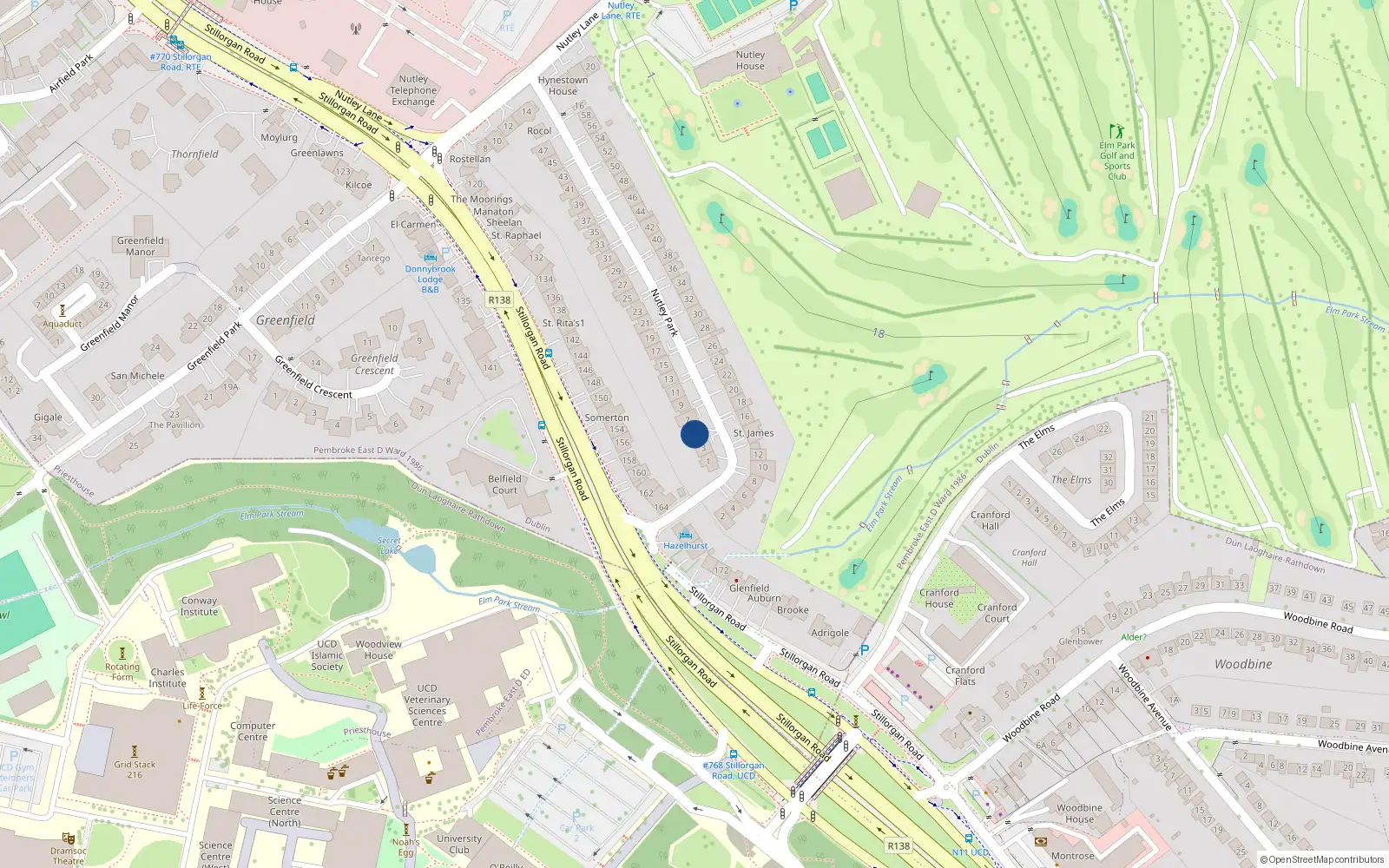 Overhead map showing the location of 5 Nutley Park, Priesthouse