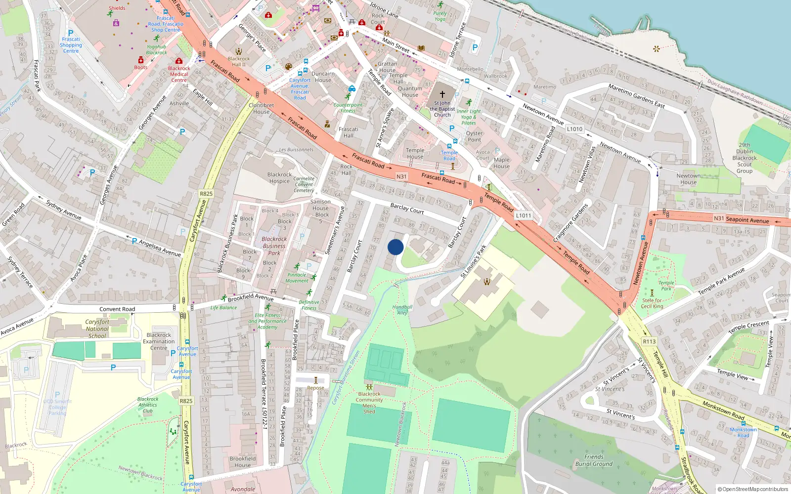 Overhead map showing the location of 5 Prospect Hill, Dublin