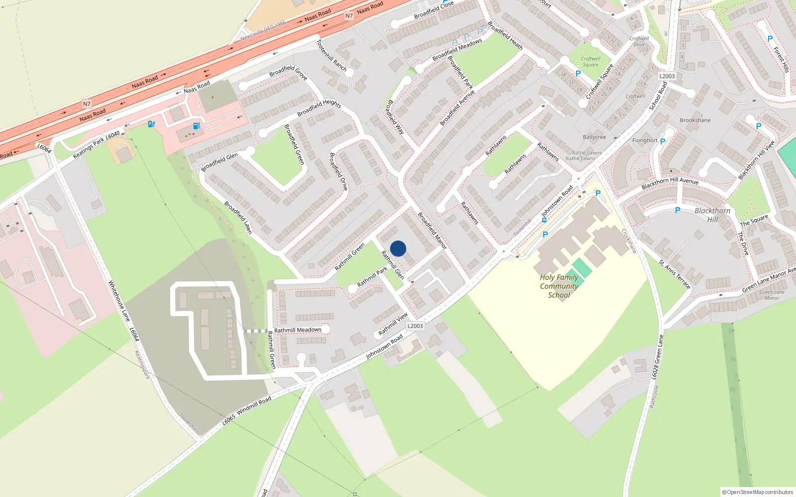 Overhead map showing the location of 5 Rathmill Green, Broadfield Manor