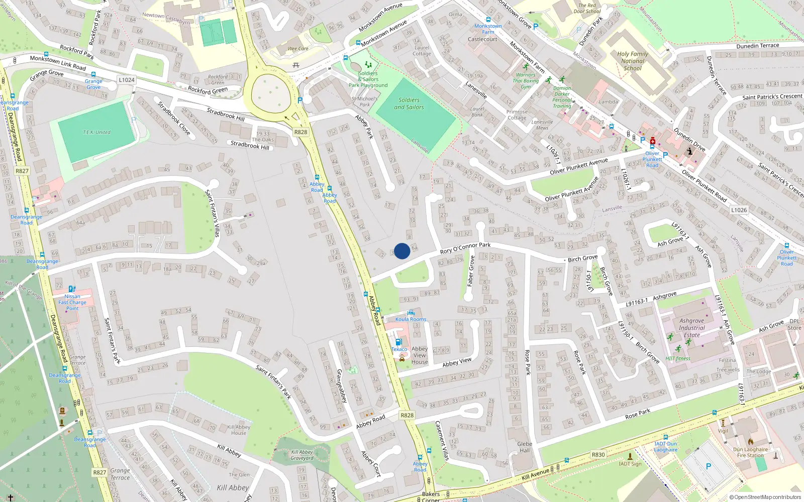 Overhead map showing the location of 5 Rory O'Connor Park, Dublin