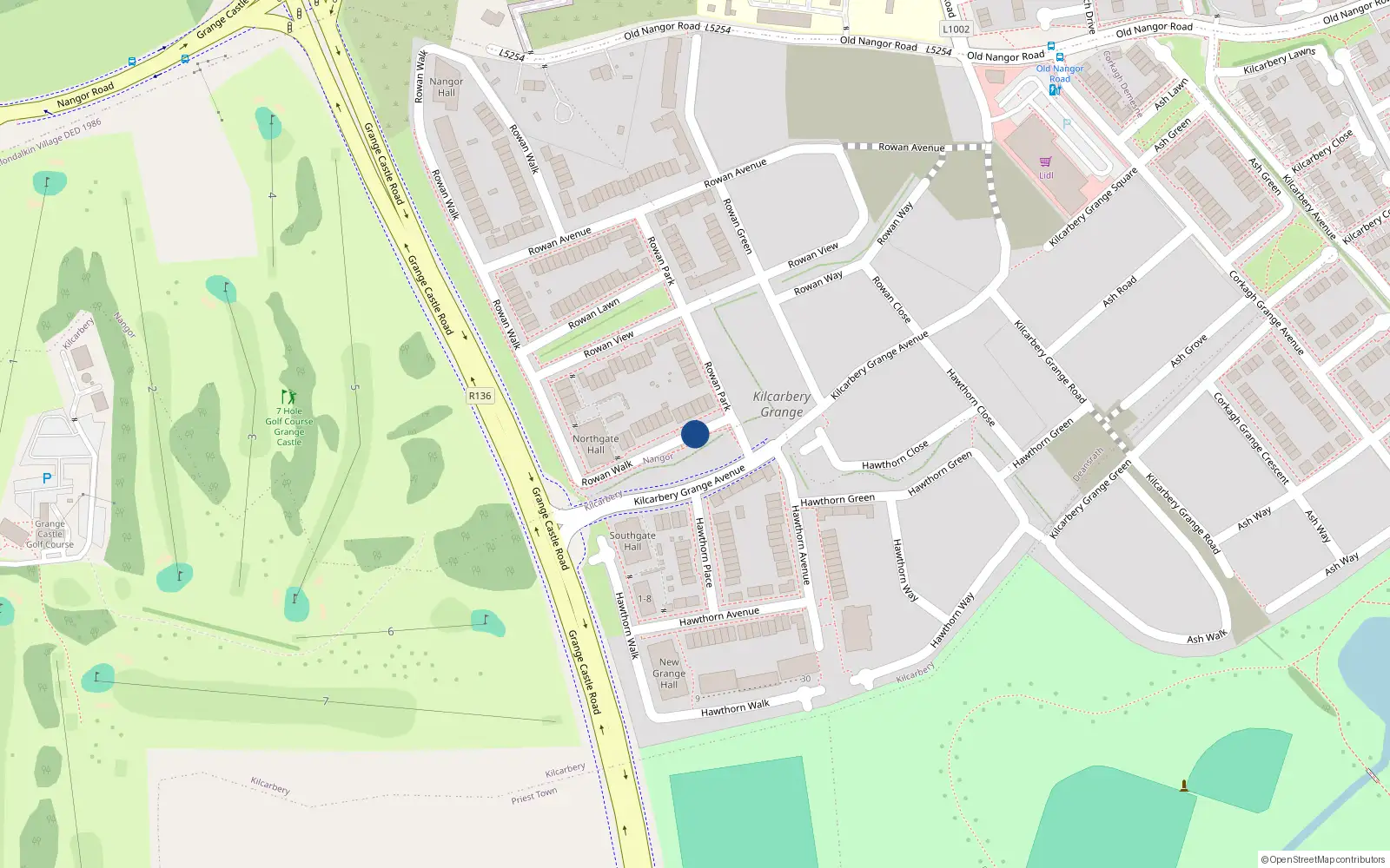 Overhead map showing the location of 5 Rowan Walk, Nangor