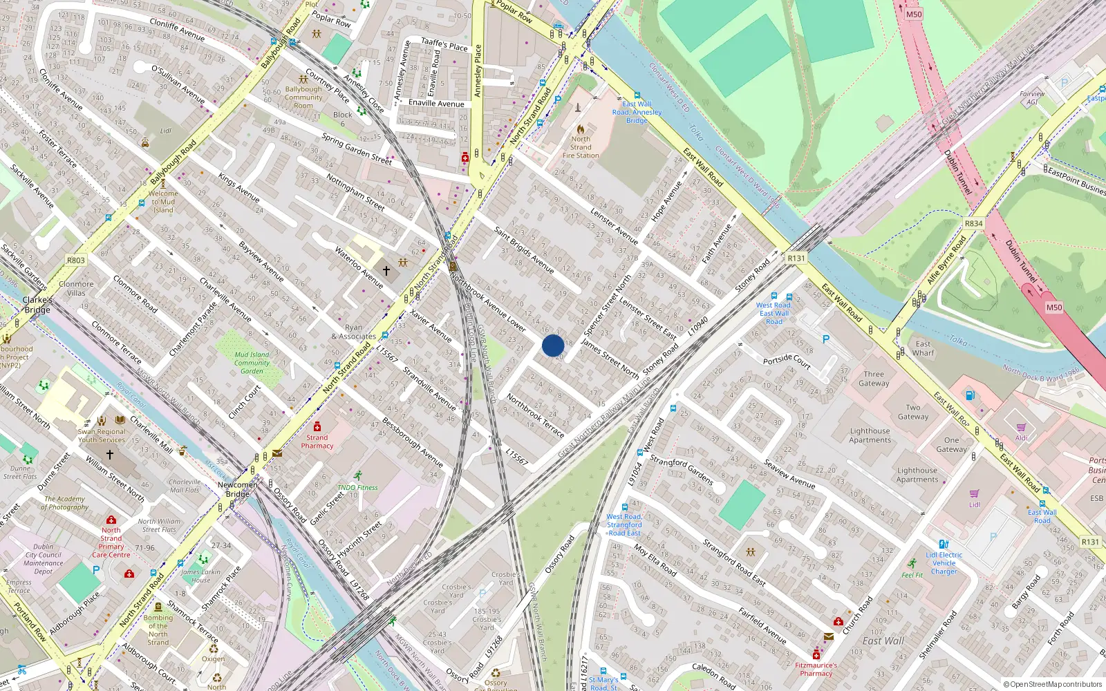 Overhead map showing the location of 5 Spencer Place, North Strand