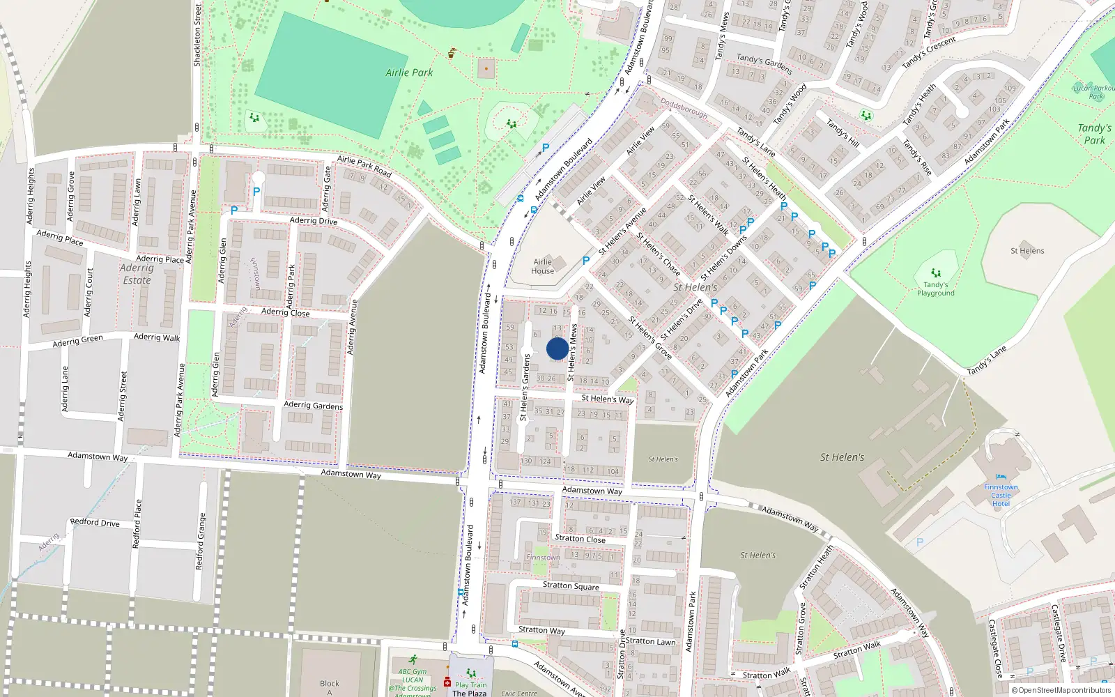 Overhead map showing the location of 5 Saint Helens Mews, Lucan