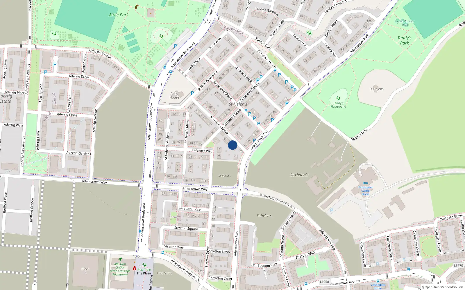 Overhead map showing the location of 5 St. Helen'Sgrove, 5 Saint Helen's Grove, Lucan