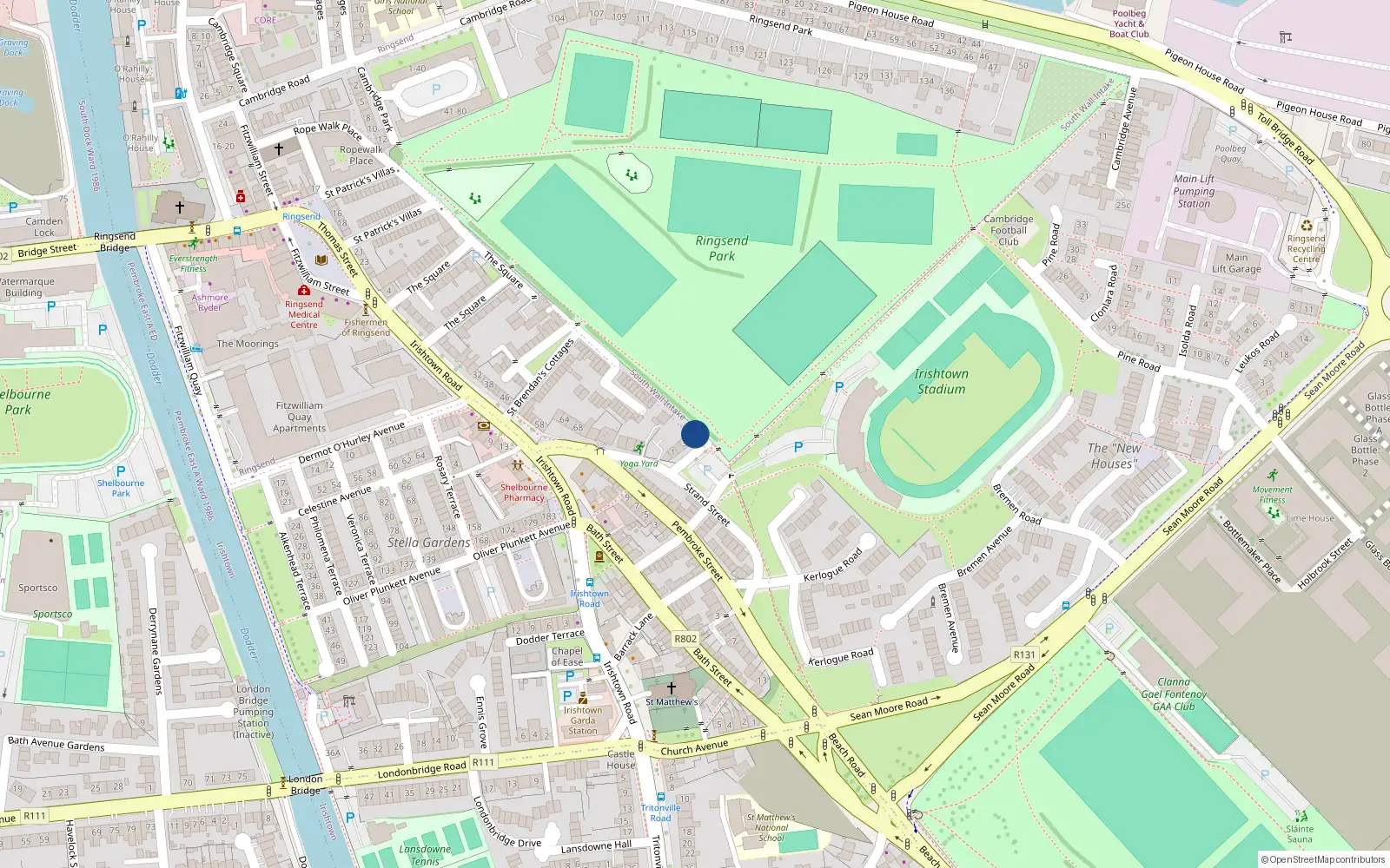 Overhead map showing the location of 5 Strasburg Terrace, Irishtown