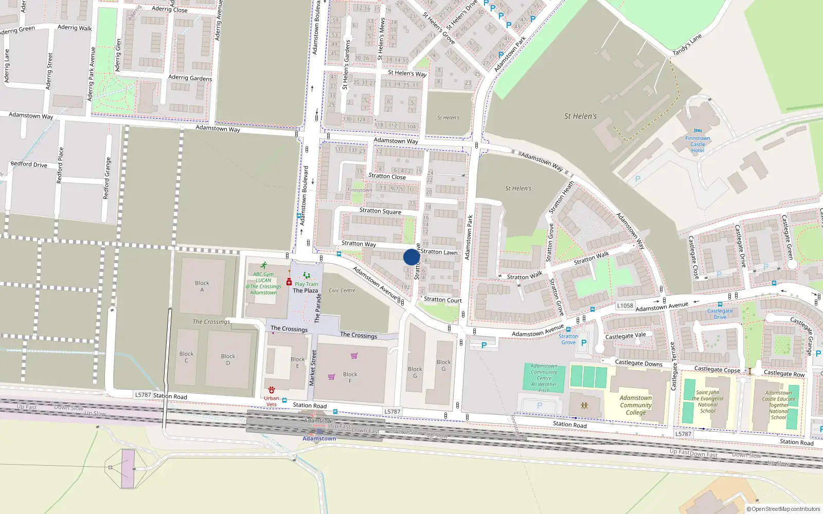 Overhead map showing the location of 5 Strattan Drive, Adamstown Square, Adamstown