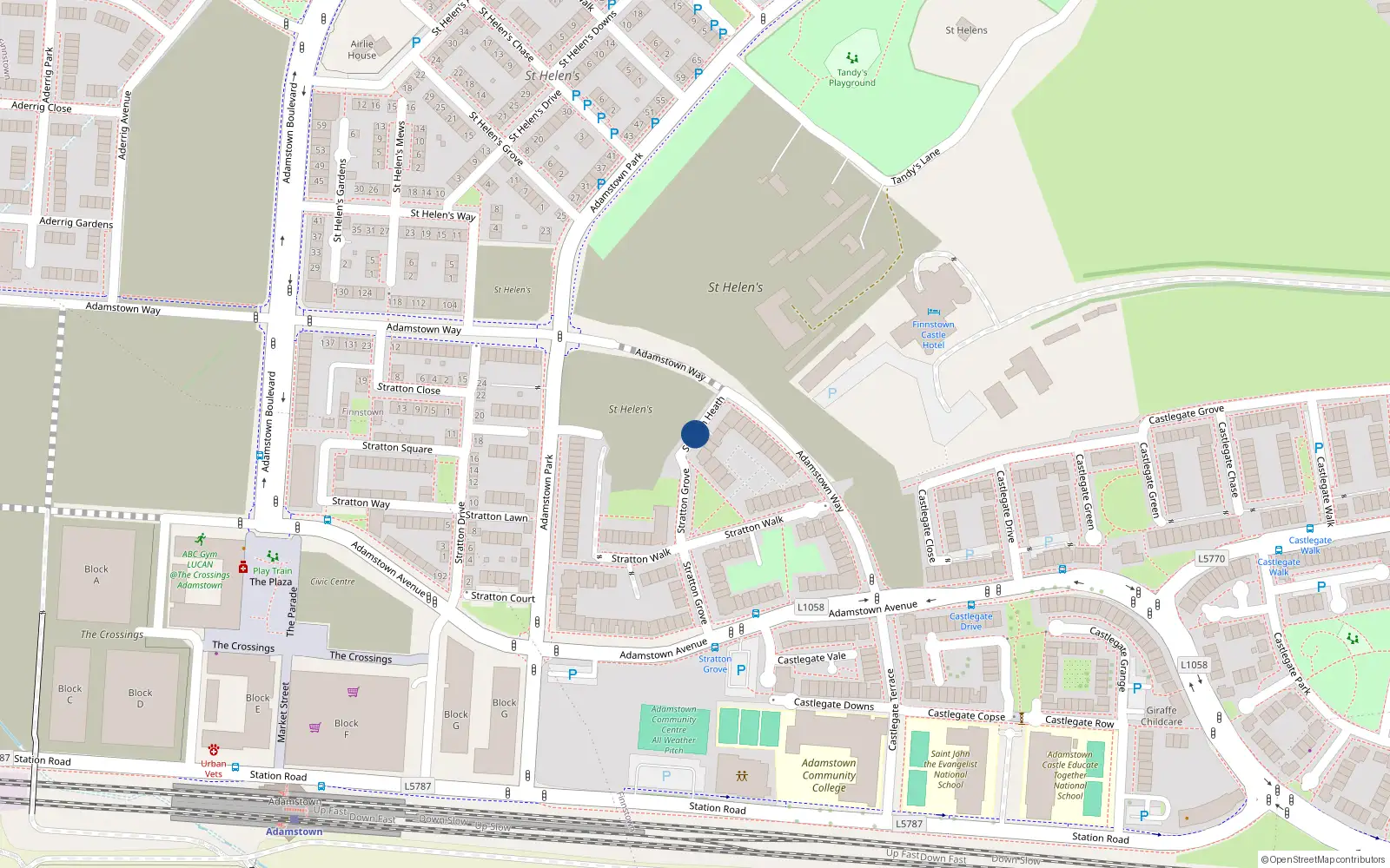 Overhead map showing the location of 5 Stratton Heath, Lucan