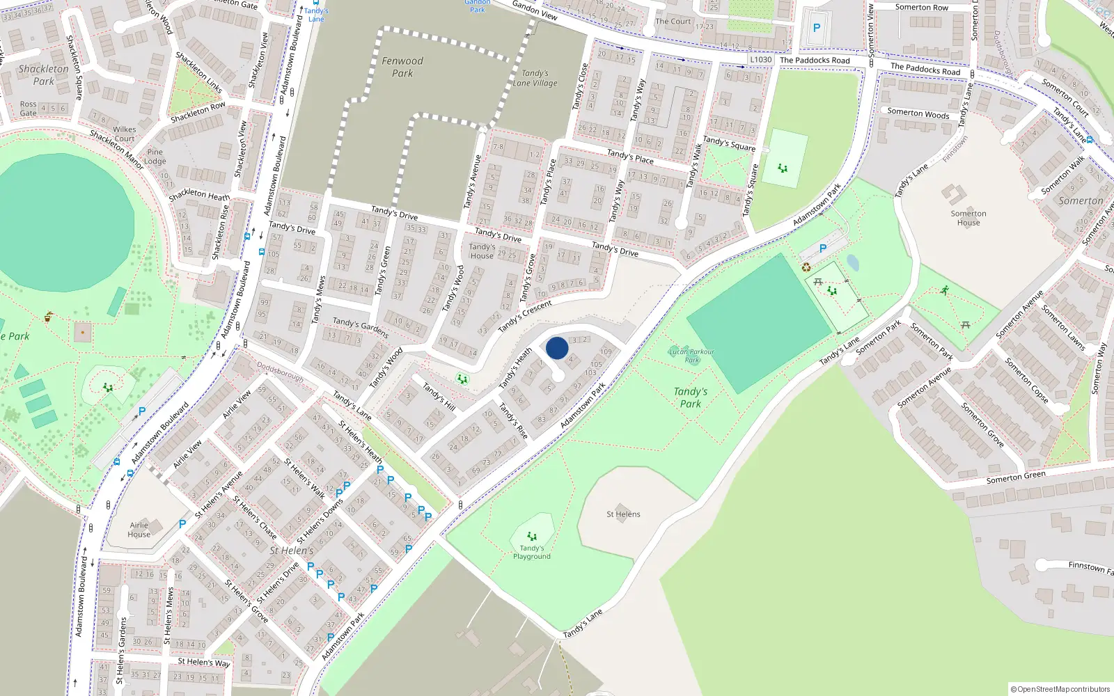 Overhead map showing the location of 5 Tandy's Heath, Lucan