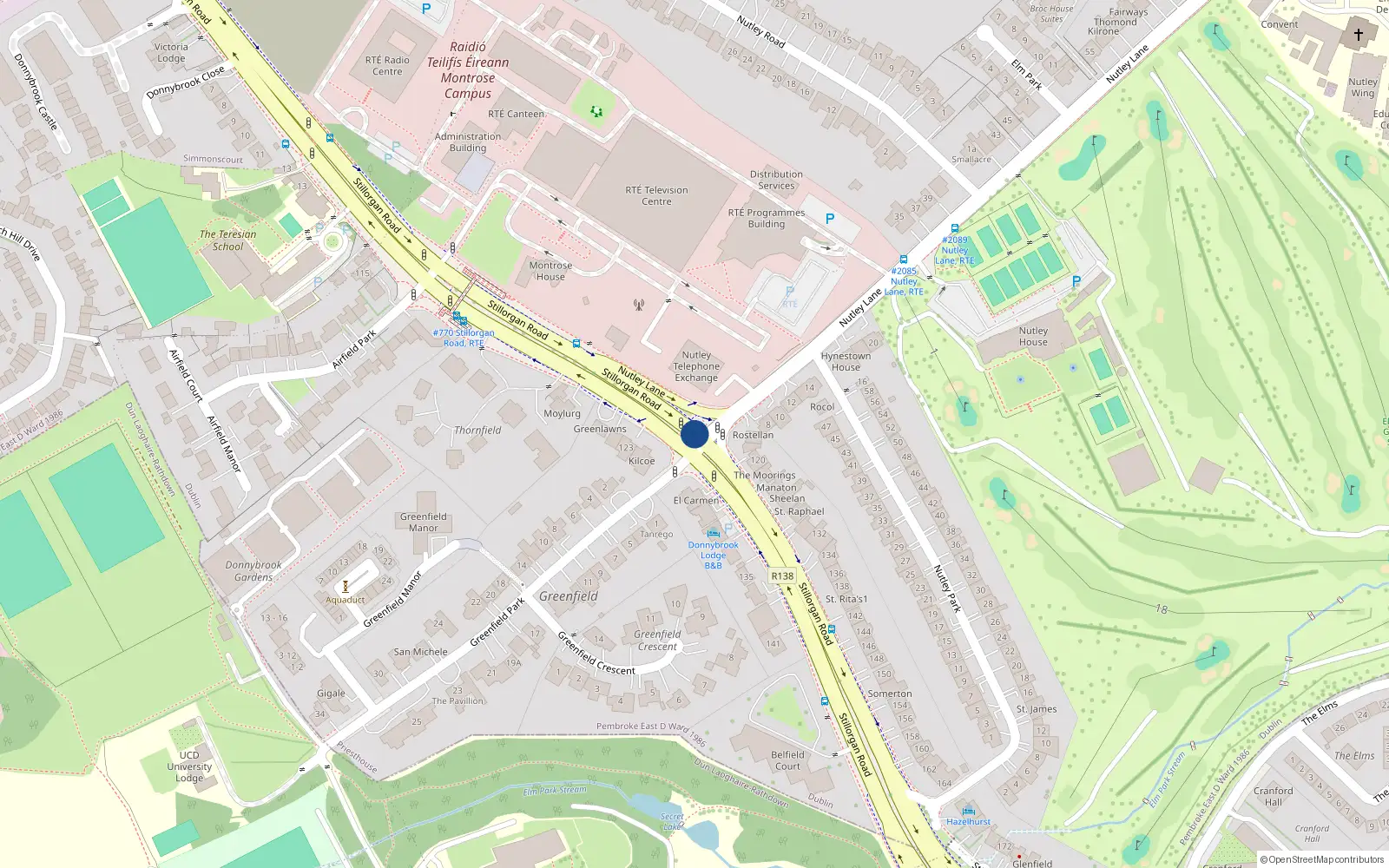 Overhead map showing the location of 5 the Elms, Stillorgan Road, Priesthouse