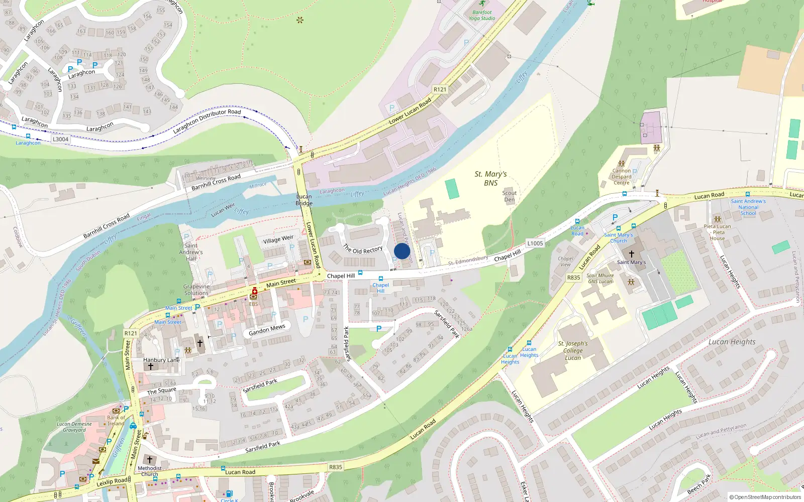 Overhead map showing the location of 5 The Old Rectory, Lucan