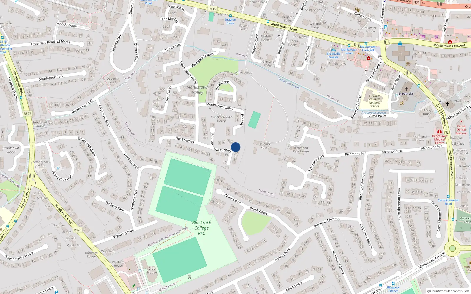 Overhead map showing the location of 5 the Orchard, Monkstown Valley, Monkstown