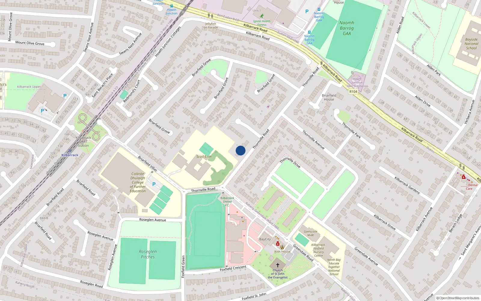 Overhead map showing the location of 5 Thornville Road, Dublin 5