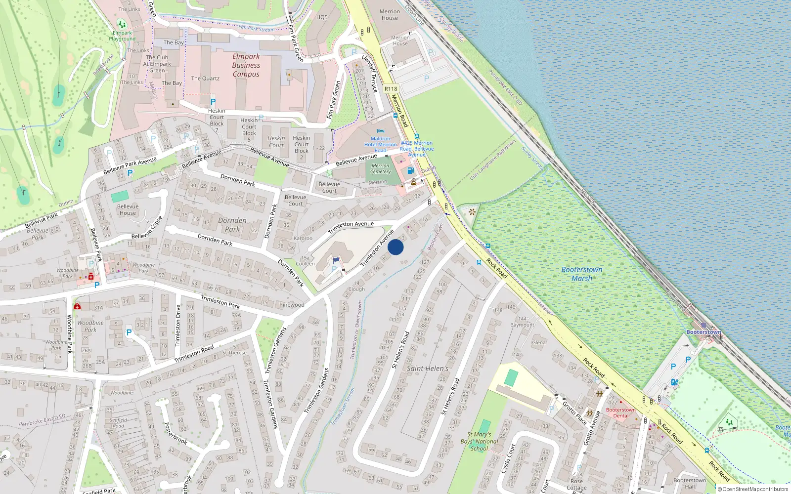Overhead map showing the location of 5 Trimleston Avenue, Trimleston or Owenstown