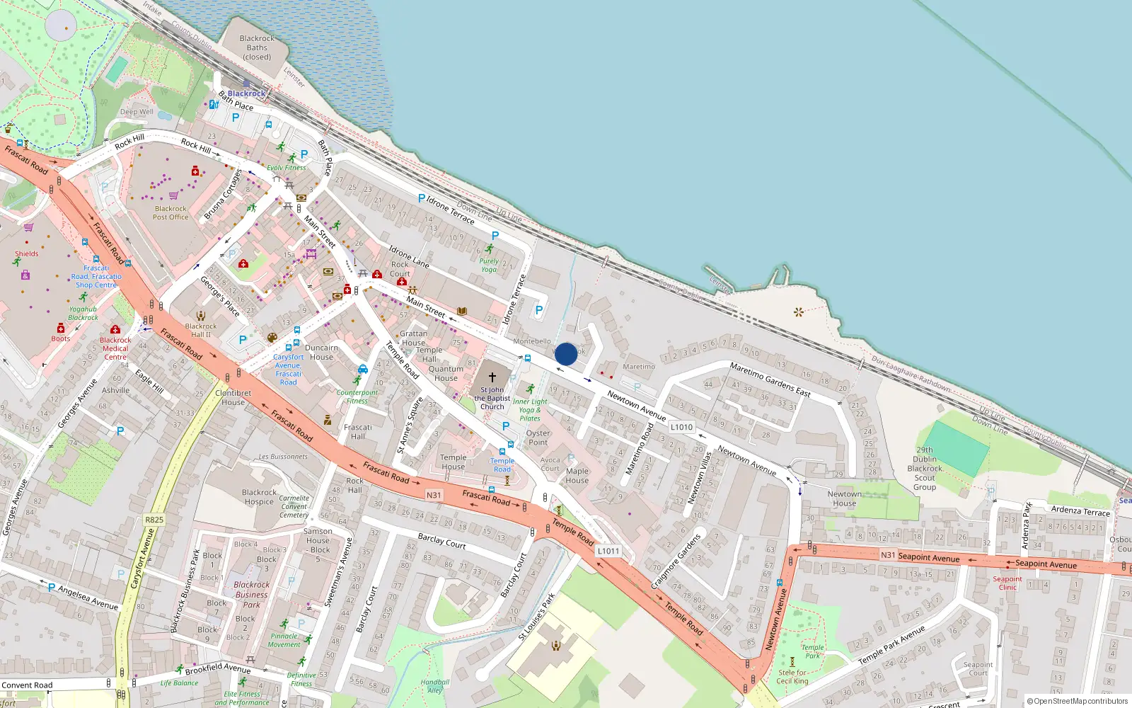 Overhead map showing the location of 5 Wallbrook, Martlemo Gardens West, Blackrock