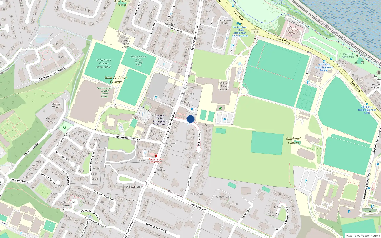 Overhead map showing the location of 5 Willow Place, Williamstown
