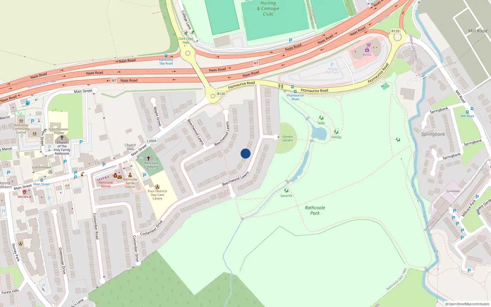 Overhead map showing the location of 50 Beechwood Lawns, Rathcoole