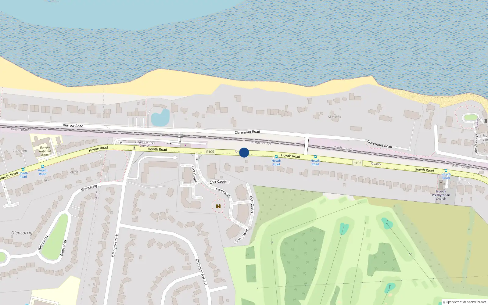 Overhead map showing the location of 50 Howth Road, Dublin 3