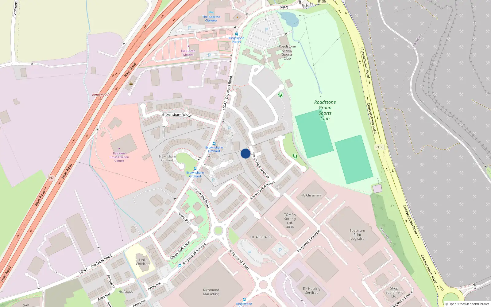 Overhead map showing the location of 50 Silken Park Avenue, Dublin 22