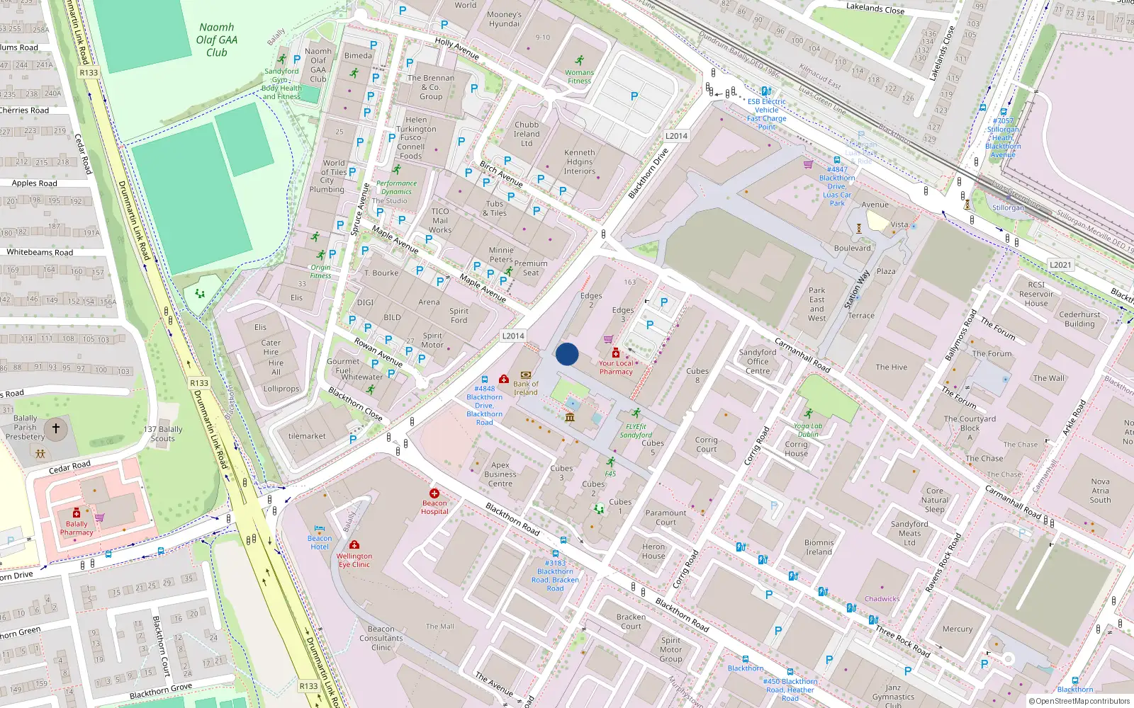 Overhead map showing the location of 504 the Edges 1, The Beacon South Quarter, Sandyford