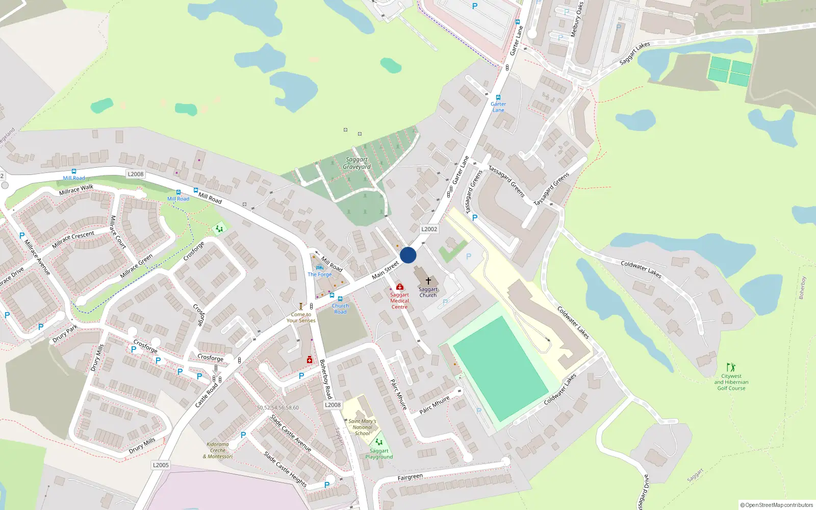 Overhead map showing the location of 507 Swiftwood, Saggart, Co Dublin