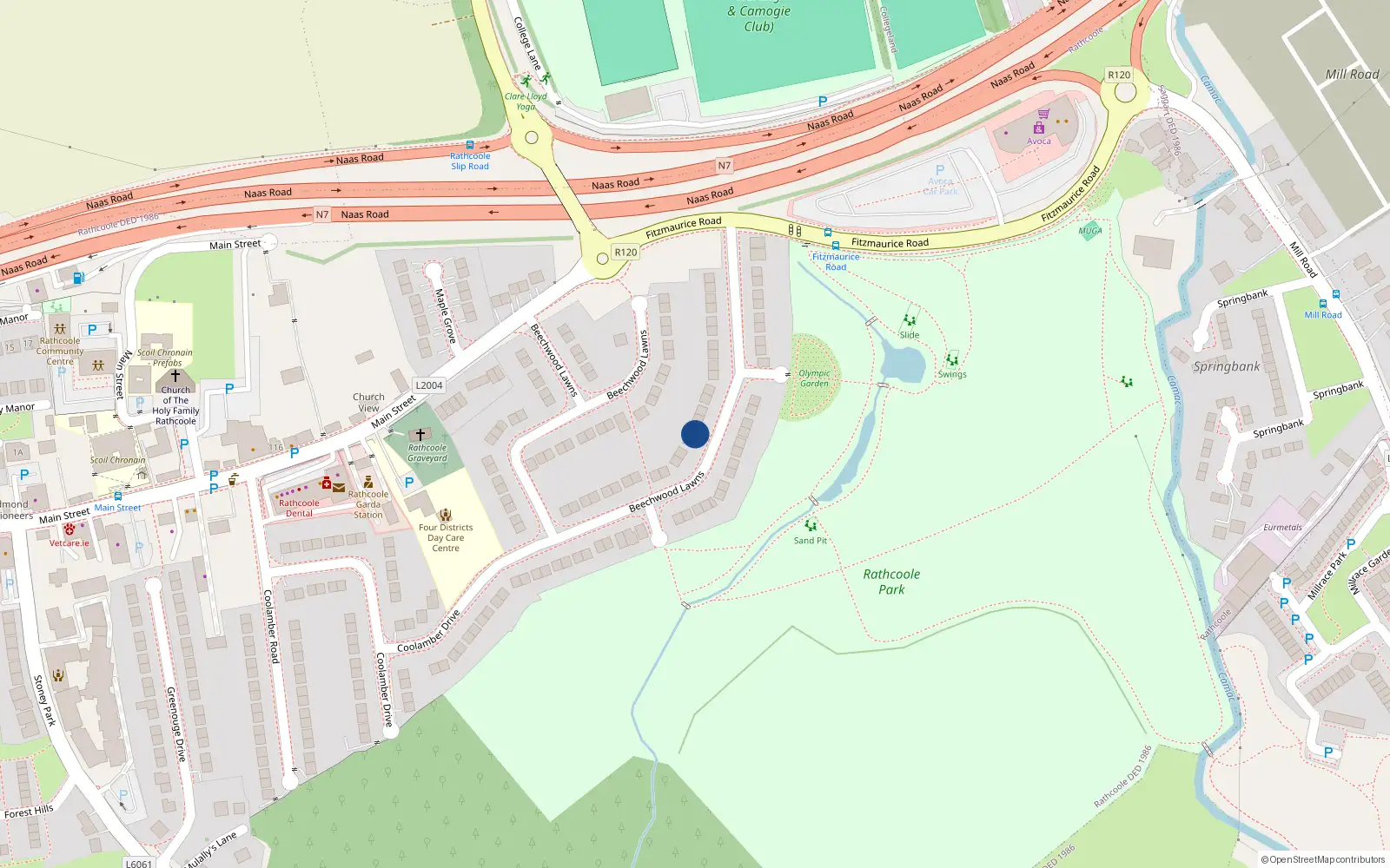Overhead map showing the location of 51 Beechwood Lawns, Rathcoole